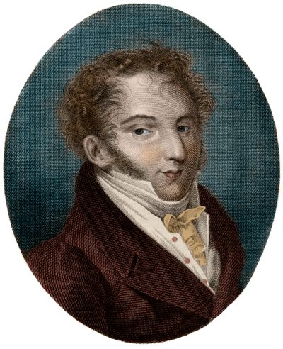 Portræt af Gioachino (Gioacchino) Rossini (1792-1868), italiensk komponist - af Unknown artist