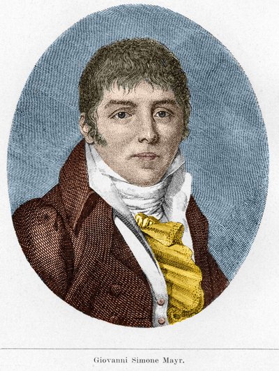 Portræt af Giovanni Simone Mayr (Johann Simon Mayr), italiensk komponist (1763-1845) af Unknown artist