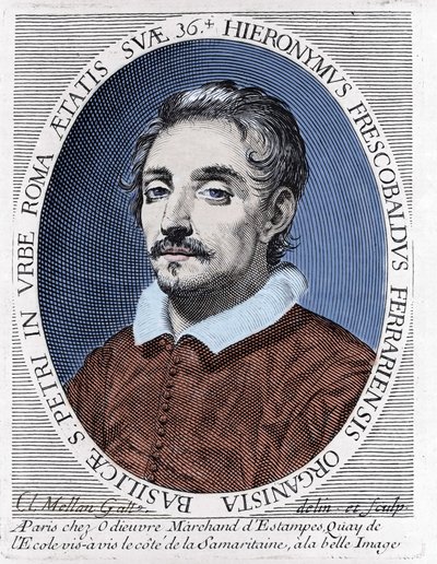 Portræt af Girolamo (eller Gerolamo) Frescobaldi (1583 - 1643) italiensk komponist. af Unknown artist