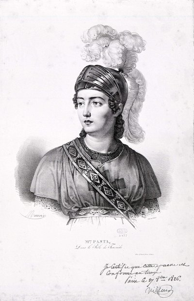 Portræt af Giuditta Pasta (1797-1865). af Unknown artist