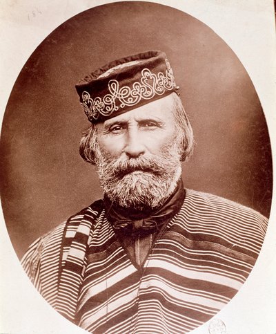 Portræt af Giuseppe Garibaldi (1807-1882) Fotografi. 19. århundrede. Milano, privat samling af Unknown artist
