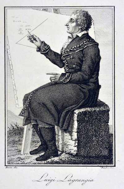 Portræt af Giuseppe Ludovico De la Grange Tournier (1736 - 1813) - Portræt af Joseph Louis (Joseph-Louis), jarl af Lagrange (1736-1813), fransk matematiker af Unknown artist