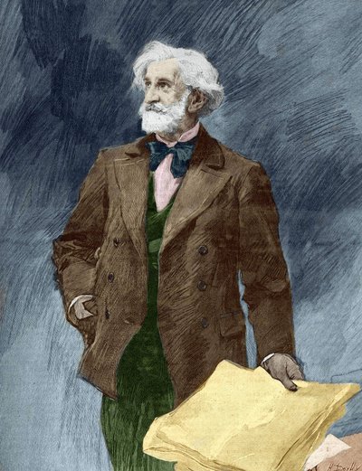 Portræt af Giuseppe Verdi (1813-1901), italiensk komponist. af Unknown artist