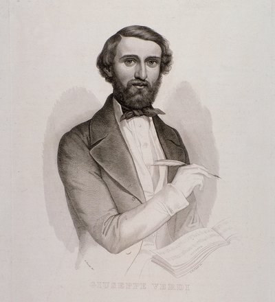 Portræt af Giuseppe Verdi (gravering af Unknown artist