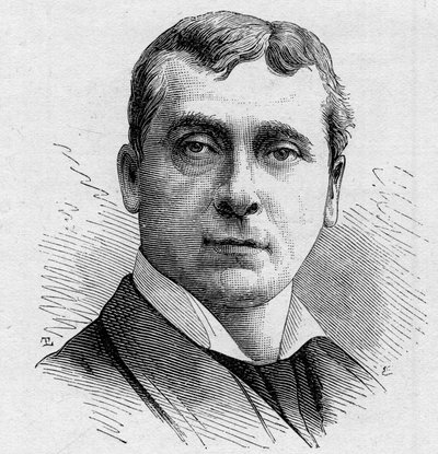Portræt af Gustave Worms (f. 1836), fransk komiker, medlem af Comedie Francaise fra 1858 til 1900. Indgravering i "" Le Monde Illustré"" n¡1168 af 16. august 1879. af Unknown artist