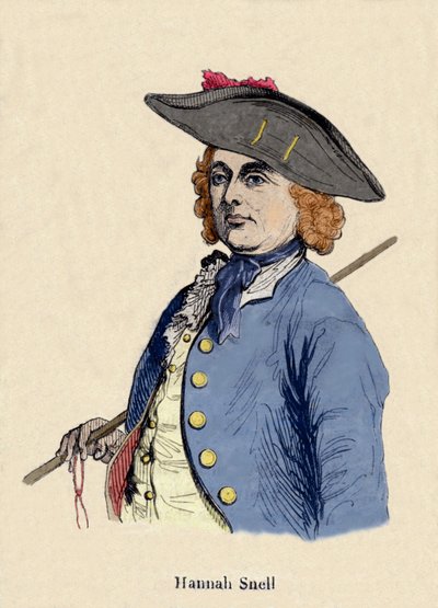 Portræt af Hannah Snell (1723-1792) kvindelig soldat, var en englænder, der tog rollen som en mand for at blive soldat. af Unknown artist
