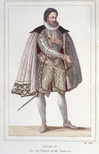 Portræt af Henrik IV (1553-1610), konge af Frankrig, gravering af 1830 af Unknown artist