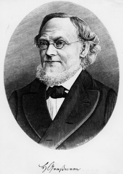 Portræt af Hermann Grassmann (gravering) af Unknown artist