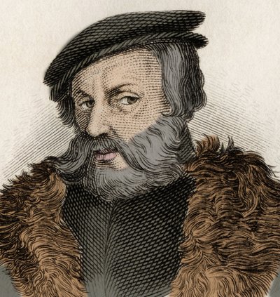 Portræt af Hernan Cortes (1485-1547), spansk conquistador. af Unknown artist