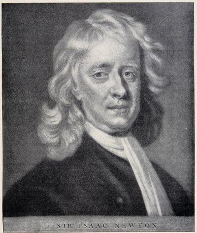 Portræt af Isaac Newton tæt på originalen bevaret på Berlin Observatory. af Unknown artist