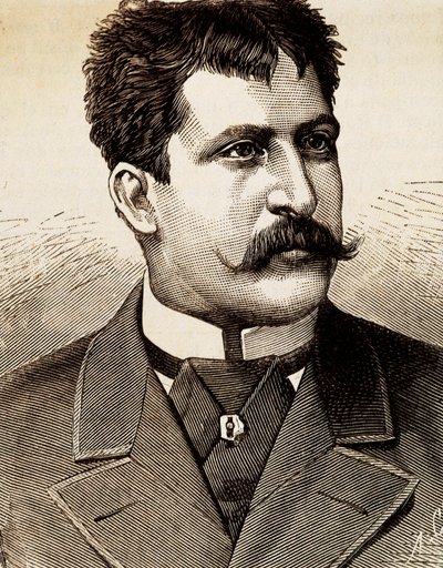 Portræt af den italienske lyriske sanger Mattia Battistini (1857-1928). Indgravering af det 19. århundrede. af Unknown artist