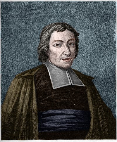 Portræt af Jean Baptiste De La Salle (Jean-Baptiste) (1651-1719) fransk religiøs, grundlægger af brødrenes kongregation af de kristne skoler. Indgravering af det 19. århundrede. af Unknown artist