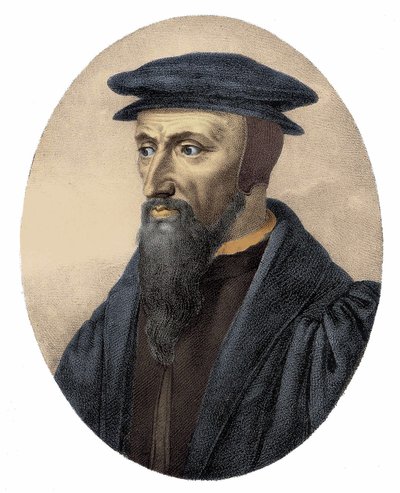 Portræt af Jean Calvin (1509 - 1564) - gravering af Unknown artist