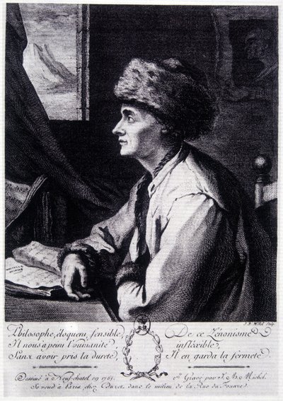 Portræt af Jean-Jacques Rousseau af Unknown artist