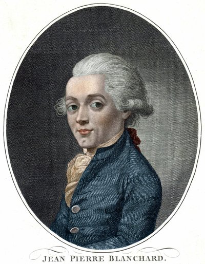 Portræt af Jean Pierre Blanchard (1709 - 1853), fransk aeronautisk af Unknown artist