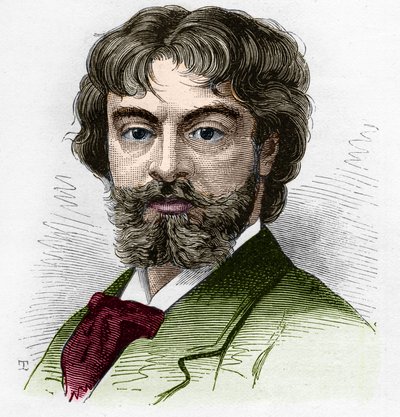 Portræt af Jean Sully Mounet dit Mounet-Sully (Mounet Sully) (1841-1916), fransk komiker, medlem af Comedie Francaise. Indgravering i "" Le Monde Illustré"" n¡1168 af 16. august 1879. af Unknown artist
