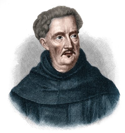 Portræt af Johann Ulrich Megerle, dit Abraham a Sancta (Saint) Clara 1607-1680. Populær forudsigelse for barokke Østrig. af Unknown artist
