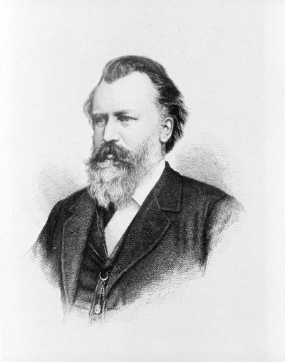 Portræt af Johannes Brahms (1833 - 1897). af Unknown artist