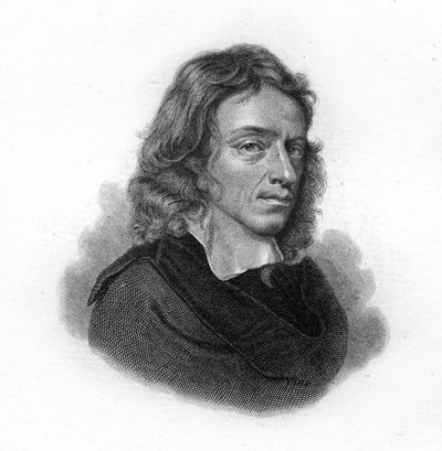 Portræt af John Milton, engelsk digter og essayist (1608 - 1674) af Unknown artist