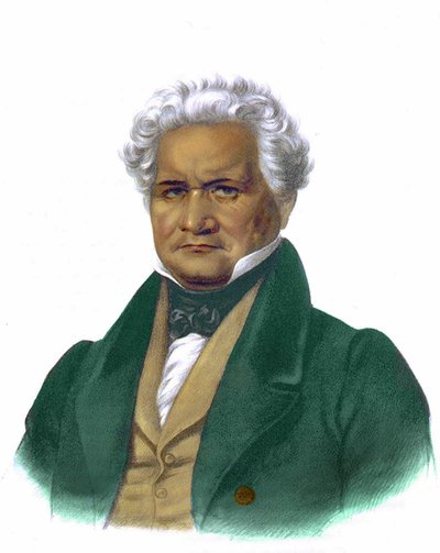 Portræt af John Ridge, gravering 1838. af Unknown artist