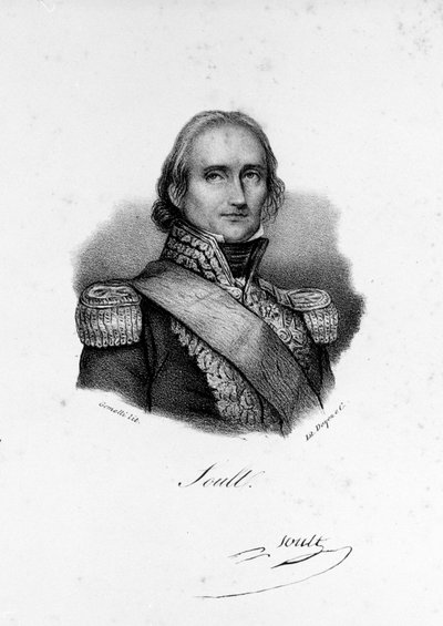 Portræt af Johannes af Gud Nicolas Soult, hertug af Dalmatien. General derefter Maréchal de France (1769 - 1851), stik fra det 19. århundrede. af Unknown artist