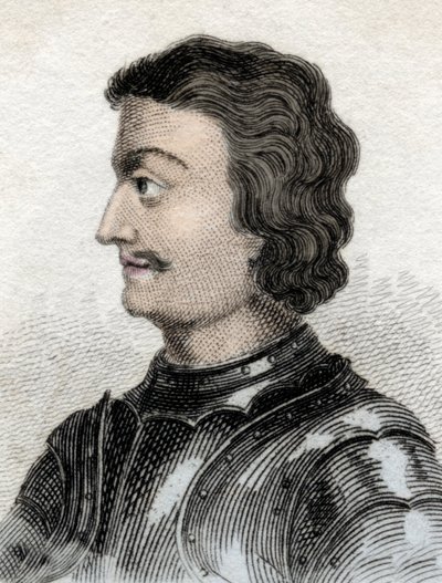 Portræt af John of Scotland eller John of Balliol (ca. 1248-ca. 1315), konge af Skotland. Indgravering af det 19. århundrede. af Unknown artist