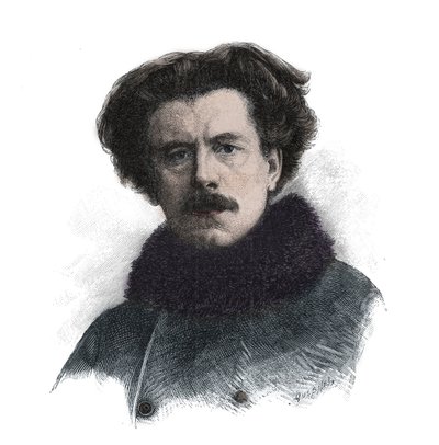 Portræt af Joseph Auguste Maurice Rollinat (1846 -1903) Engelsk digter - gravering af Unknown artist