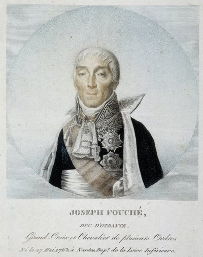 Portræt af Joseph Fouché, hertug af Otranto, storkors og ridder af flere ordener af Unknown artist