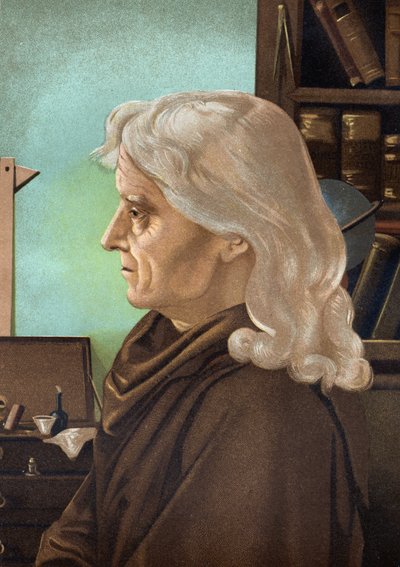 Portræt af Joseph Jérôme Lefrançois de Lalande, fransk astronom (1732 til 1807). fra "La Ciencia y sus Hombres" af Louis Figuier. Barcelona 1881 af Unknown artist