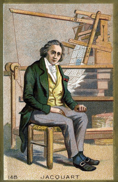 Portræt af Joseph Marie Jacquard (1752-1834), fransk mekaniker opfinder af væven. Kromolitografi i slutningen af det 19. århundrede. af Unknown artist