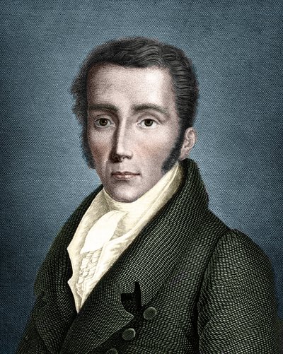 Portræt af Joseph von Fraunhofer (1787 - 1826) tysk optiker og fysiker, grundlægger af spektroskopi. af Unknown artist