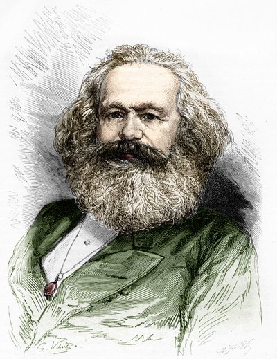 Portræt af Karl Marx (1818-1883), socialismeteoretiker og tysk revolutionær. af Unknown artist