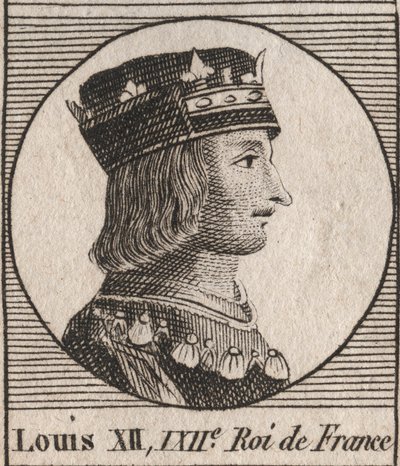 Portræt af kong Louis XII (1462-1515) - Portræt af Louis XII af Frankrig (1462-1515), konge af Frankrig - gravering fra "Instruction sur l