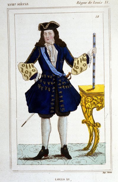 Portræt af kong Ludvig XV (1710 - 1774). af Unknown artist