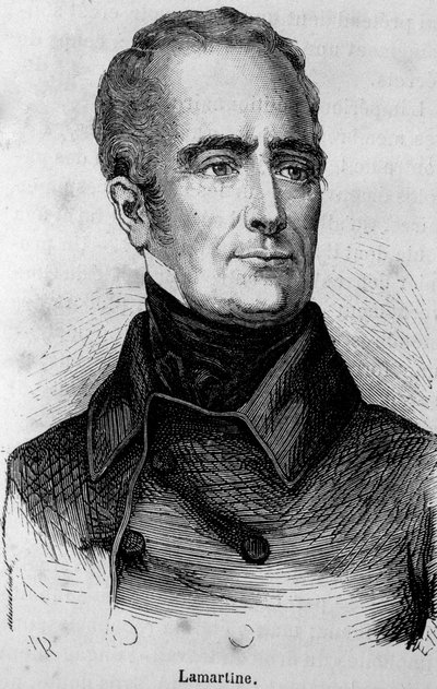 Portræt af Lamartine, fransk digter (1790 - 1869) af Unknown artist