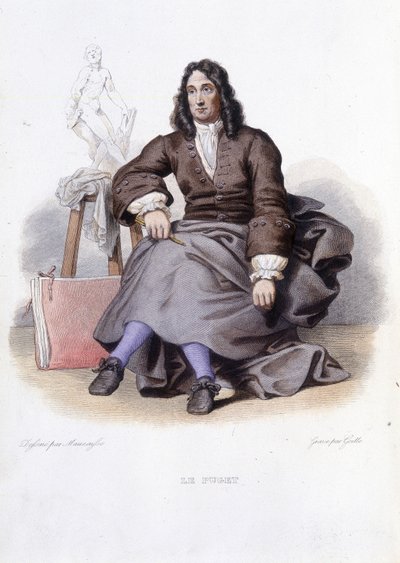 Portræt af Le Puget (Pierre Puget) fransk billedhugger, maler og arkitekt (1620 til 1694) - i Ed. Mennechet, "" Le Plutarque francais"" af Unknown artist