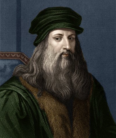 Portræt af Leonard de Vinci (1452-1519) (Leonardo da Vinci), italiensk maler. af Unknown artist
