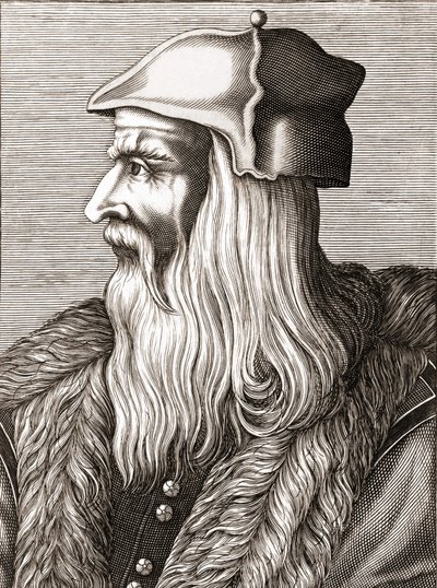 Portræt af Leonardo da Vinci (Leonardo da Vinci) (1452 - 1519). af Unknown artist