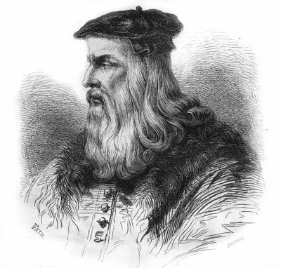 Portræt af Leonardo da Vinci (Leonardo da Vinci) (1452 - 1519). af Unknown artist