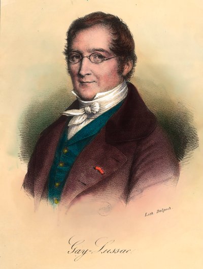 Portræt af Louis-Joseph Gay-Lussac (Louis Joseph Gay Lussac) (1778 - 1850), fransk kemiker og fysiker. Indgravering af det 19. århundrede. Privat samling. af Unknown artist