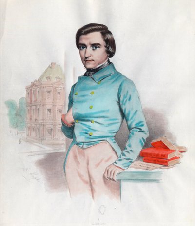 Portræt af Louis Blanc (1811 - 1882), fransk politiker og historiker. Indgravering af det 19. århundrede. Privat samling. af Unknown artist