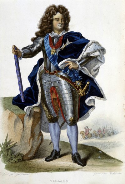 Portræt af Louis Claude Hector, hertug af Villars, marskal af Frankrig (1653-1734) - i "" Le Plutarque francais"", red. Langlois, Paris af Unknown artist