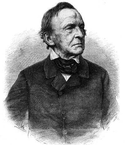 Portræt af Ludvig I (1786-1868) konge af Baviere fra 1825 til 1848. Indgravering i "" Det illustere univers"" af Unknown artist