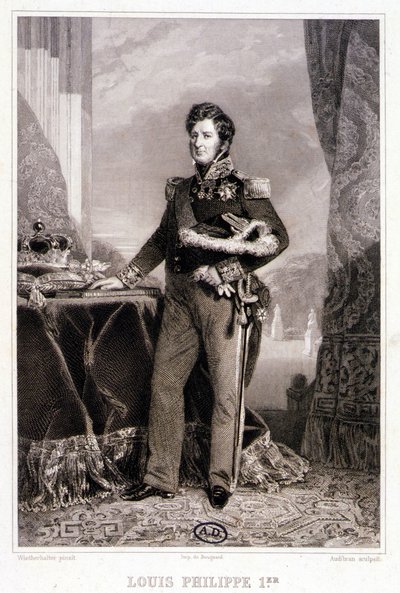 Portræt af Louis Philippe 1., konge af franskmændene - gravering af Unknown artist