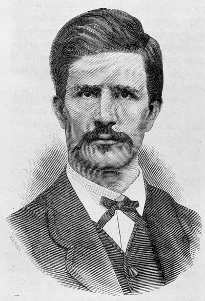 Portræt af Louis Rossel (1844 - 1871). Indgravering af slutningen af det 19. århundrede i "Histoire de France"" af H. Martin. af Unknown artist