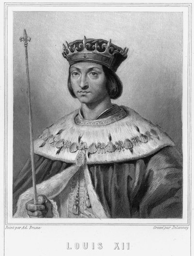 Portræt af Ludvig XII (1462 - 1515), konge af Frankrig - i "Histoire des Français"" af Lavallée, stik, sd. af Unknown artist