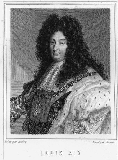 Portræt af Ludvig XIV (1638 - 1715), konge af Frankrig - i "Histoire des Français"" af Lavallée, stik, sd. af Unknown artist