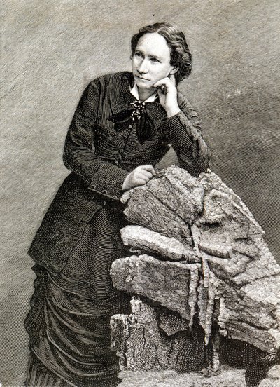 Portræt af Louise Michel (1830 - 1905) under hendes deportation til Nouméa, Ny Kaledonien. 1873-1880. Gravering. af Unknown artist