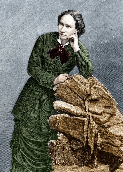Portræt af Louise Michel (1830 - 1905) under hendes deportation til Noumea i Ny Kaledonien. 1873-1880. af Unknown artist