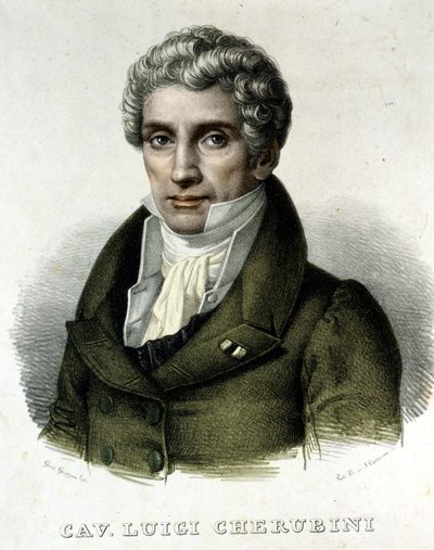 Portræt af Luigi Cherubini (1760-1842), italiensk komponist. af Unknown artist